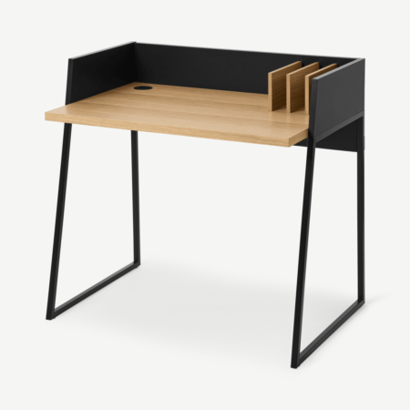 Arren Desk, Oak & Black Steel