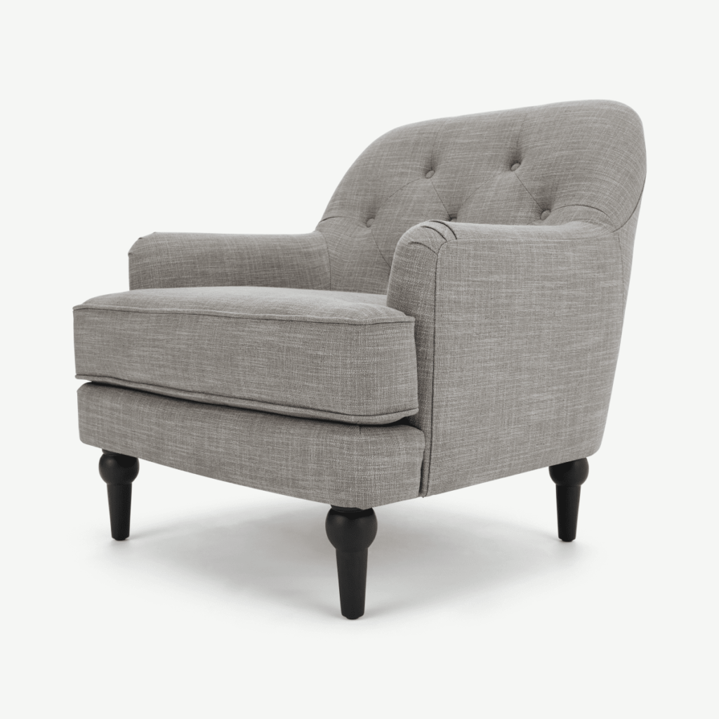 Flynn Armchair, Grey Linen Mix • Sofas Etc