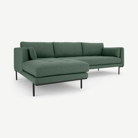 Harlow Left Hand Facing Chaise End Corner Sofa, Darby Green