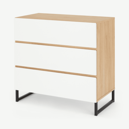 Hopkins Chest of Drawers, White & Oak Effect