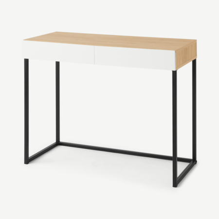 Hopkins Compact Desk, Oak Effect & White