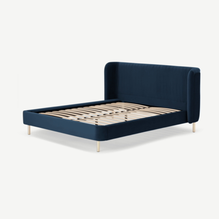 Ilana Double Bed, Sapphire Blue Velvet