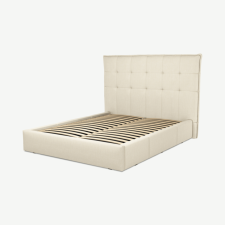 Lamas King Size Bed with Drawers, Putty Cotton