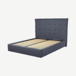 Lamas King Size Bed with Ottoman, Navy Wool