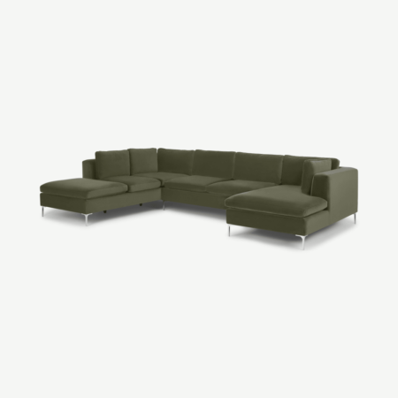 Monterosso Left Hand Facing Corner Sofa, Pistachio Green Velvet
