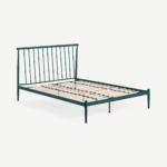 Penn King Size Metal Bed, Peacock Green