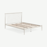 Penn King Size Metal Bed, Warm Ecru