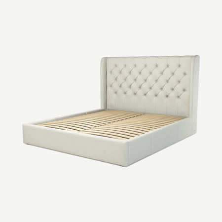 Romare Super King Size Bed with Storage Drawers, Putty Cotton