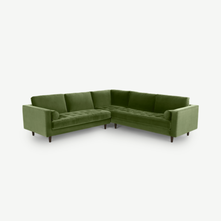 Scott Corner Sofa, Grass Cotton Velvet