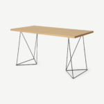 Solly Desk, Oak & Black Steel