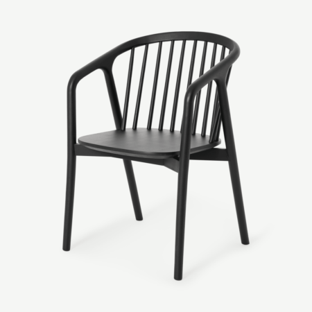 Tacoma Carver Dining Chair, Charcoal Black