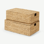 Dae Set of 2 Underbed Water Hyacinth Storage Trunks, Multi