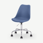 Deon Office Chair, Royal Blue with Chrome Legs