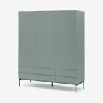 Donica Triple Wardrobe, Concrete Blue