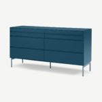 Donica Wide Chest of Drawers, Sapphire Blue