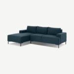 Frederik 3 Seater Left Hand Facing Compact Corner Chaise End Sofa, Aegean Blue
