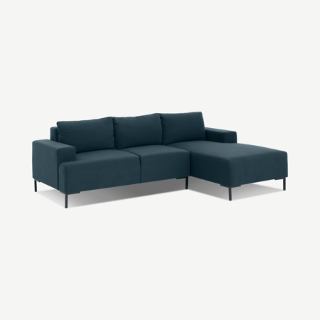 Frederik 3 Seater Right Hand Facing Compact Corner Chaise End Sofa, Aegean Blue