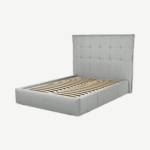 Lamas Double Bed with Storage Drawers, Wolf Grey Wool