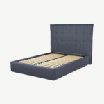 Lamas Double Ottoman Storage Bed, Navy Wool