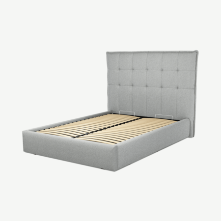 Lamas Double Ottoman Storage Bed, Wolf Grey Wool