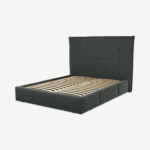 Lamas King Size Bed with Storage Drawers, Etna Grey Wool