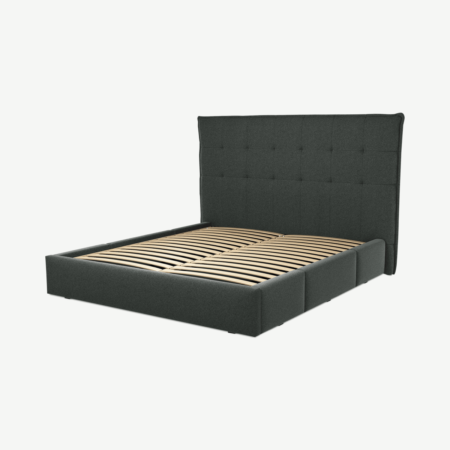 Lamas Super King Size Bed with Storage Drawers, Etna Grey Wool