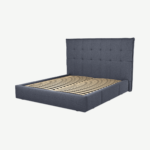 Lamas Super King Size Bed with Storage Drawers, Navy Wool