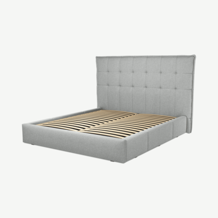 Lamas Super King Size Bed with Storage Drawers, Wolf Grey Wool