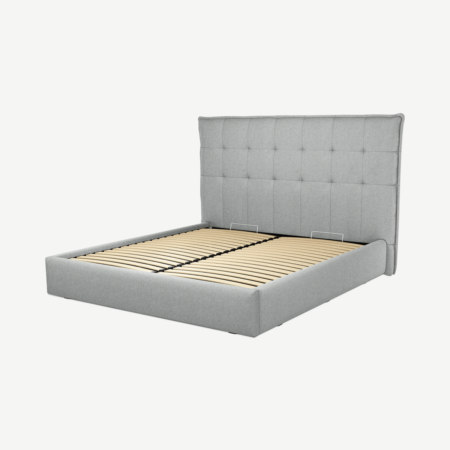 Lamas Super King Size Ottoman Storage Bed, Wolf Grey Wool