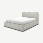 Maxmo Double Bed with Storage Drawers, Ghost Grey Cotton