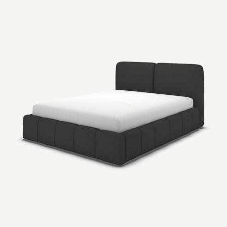 Maxmo Double Ottoman Storage Bed, Etna Grey Wool