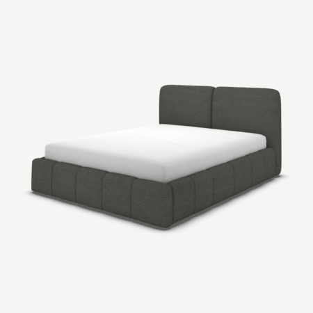 Maxmo Double Ottoman Storage Bed, Granite Grey Boucle