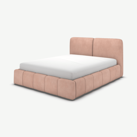 Maxmo Double Ottoman Storage Bed, Heather Pink Velvet