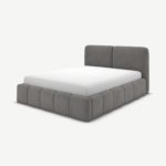 Maxmo Double Ottoman Storage Bed, Steel Grey Velvet