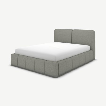 Maxmo Double Ottoman Storage Bed, Wolf Grey Wool