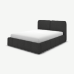 Maxmo King Size Bed with Storage Drawers, Etna Grey Wool
