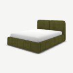 Maxmo King Size Bed with Storage Drawers, Nocellara Green Velvet