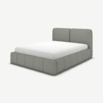 Maxmo King Size Bed with Storage Drawers, Wolf Grey Wool