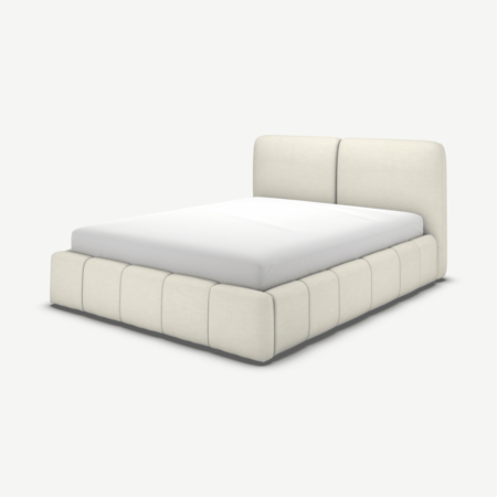 Maxmo King Size Ottoman Storage Bed, Putty Cotton