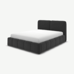 Maxmo Super King Size Ottoman Storage Bed, Ashen Grey Cotton Velvet