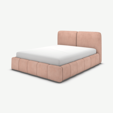 Maxmo Super King Size Ottoman Storage Bed, Heather Pink Velvet