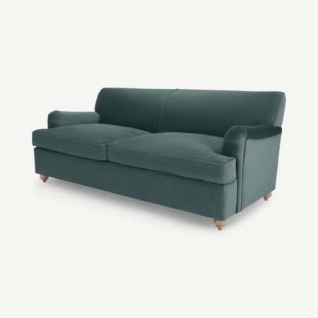 Orson 3 Seater Sofa Bed, Marine Green Velvet