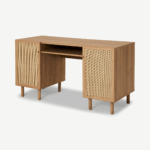 Pavia Desk, Natural Rattan & Oak Effect