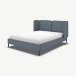 Ricola Double Bed, Denim Cotton with Black Legs