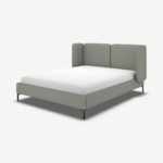 Ricola Double Bed, Wolf Grey Wool with Black Legs