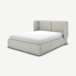 Ricola Double Bed with Storage Drawers, Ghost Grey Cotton