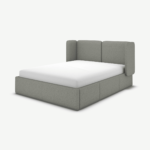 Ricola Double Bed with Storage Drawers, Wolf Grey Wool