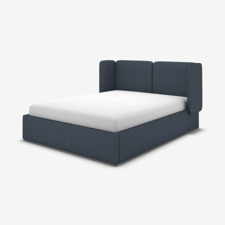 Ricola Double Ottoman Storage Bed, Shetland Navy Wool