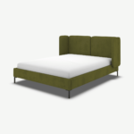 Ricola King Size Bed, Nocellara Green Velvet with Black Legs
