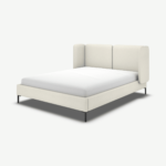 Ricola King Size Bed, Putty Cotton with Black Legs